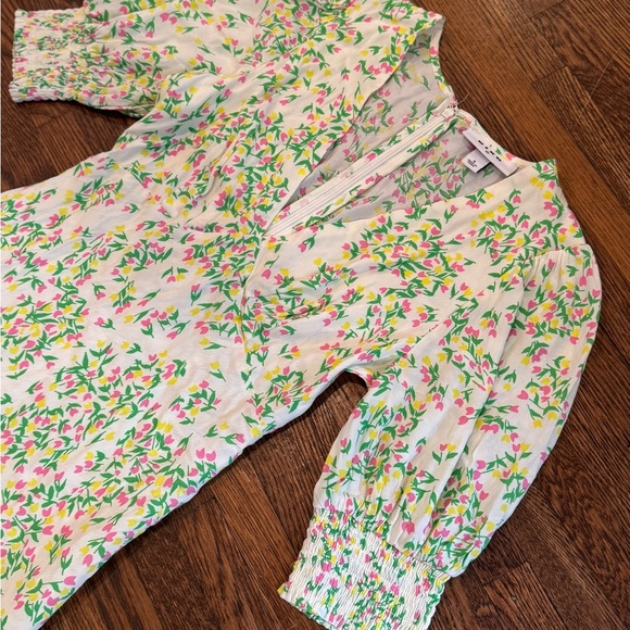 RIXO for Target Green and White Feminine Preppy Floral Mini Dress Size 0 - Picture 5 of 9